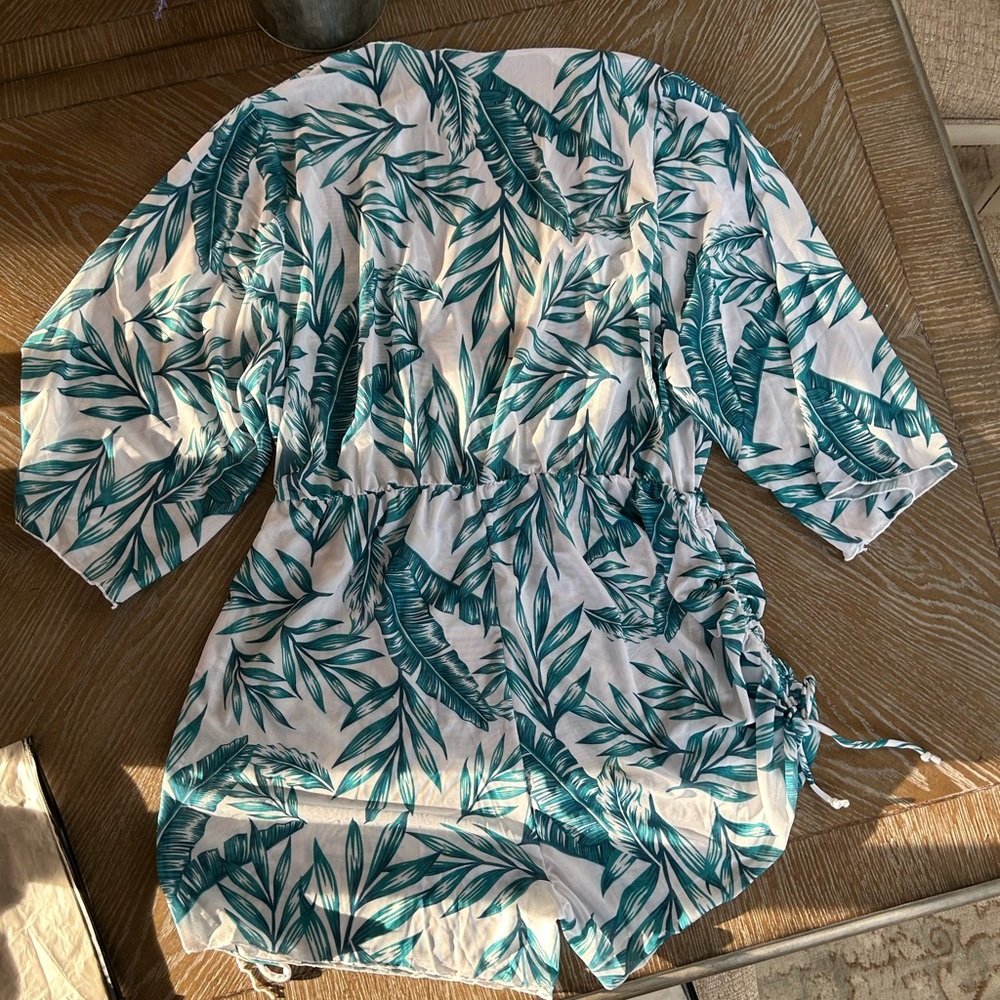 Tropical Triangle Top Bikini Bottoms Matching Romper Cover Up Swim Set Swimsuit - Picture 7 of 16